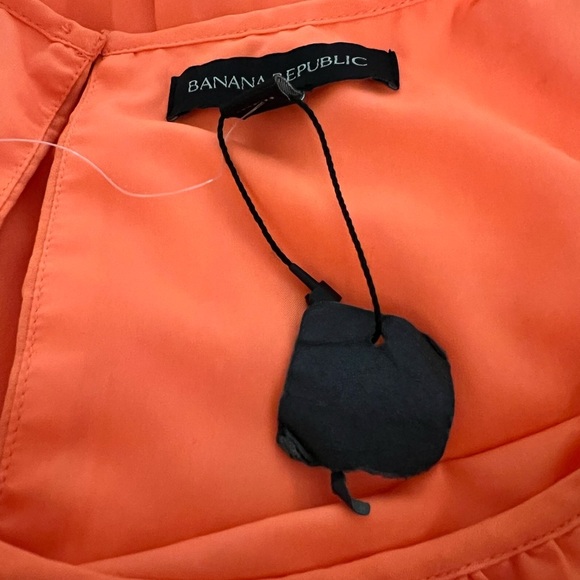 NWT Banana Republic 4 Colorful Orange Sleeveless Pleated Summer Dress Party - Picture 8 of 10